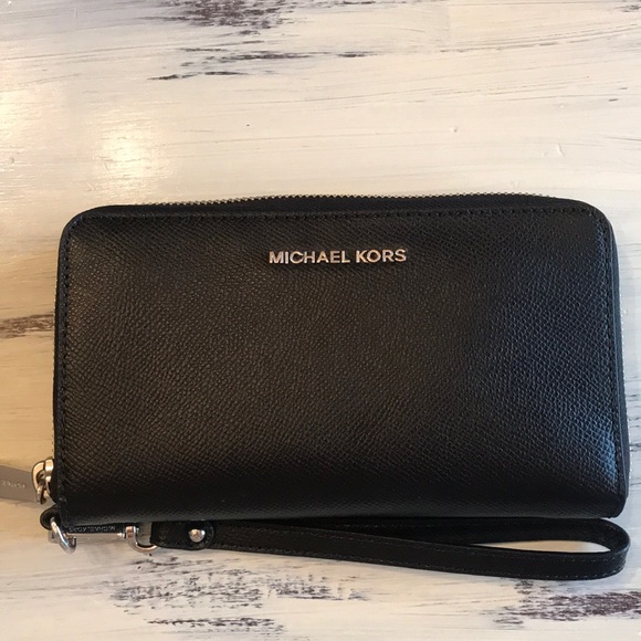 Michael Kors Handbags - Michael Kors Large Black Leather Wallet
